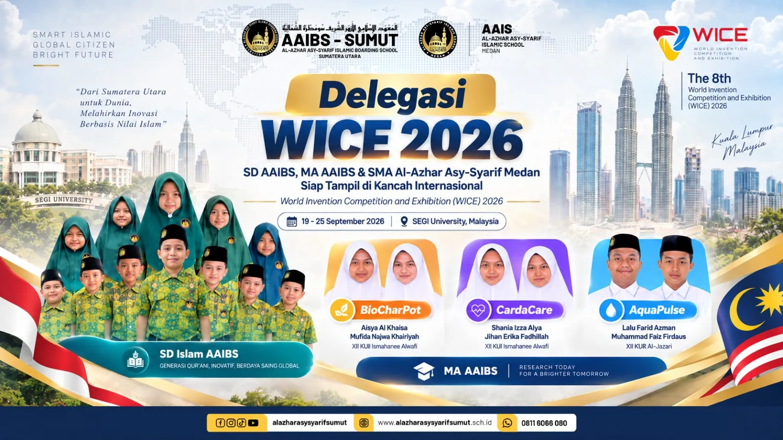 7 Karya, 38 Santri Santriwati AAIBS Sumatera Utara & AAIS Medan Siap Unjuk Karya di WICE 8th 2026 Malaysia